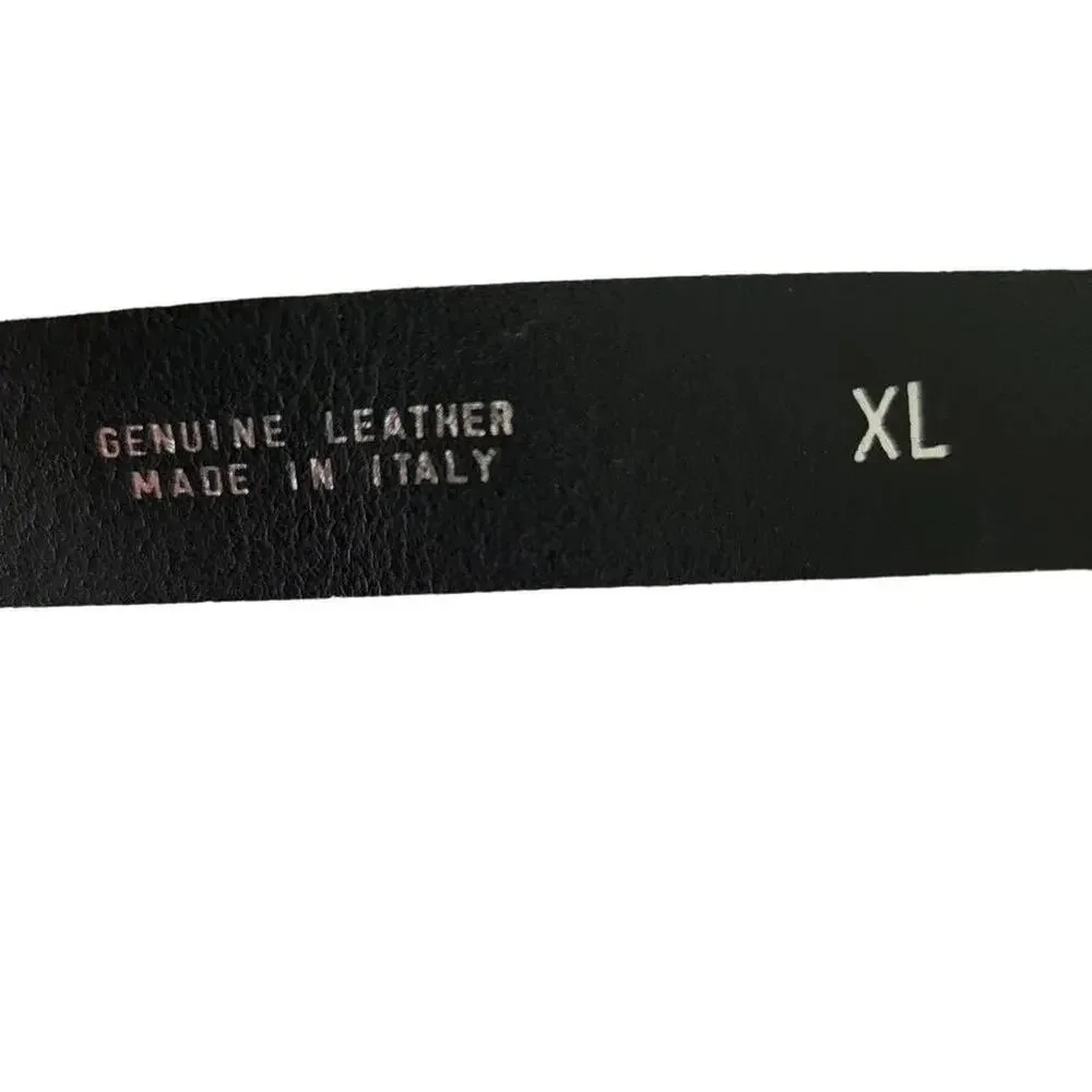 Antoniazzi Firenze Leather Belt Black Silver Women Size XL Italian Designer